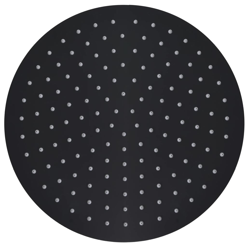 Regendouchekop rond 30 cm roestvrij staal zwart