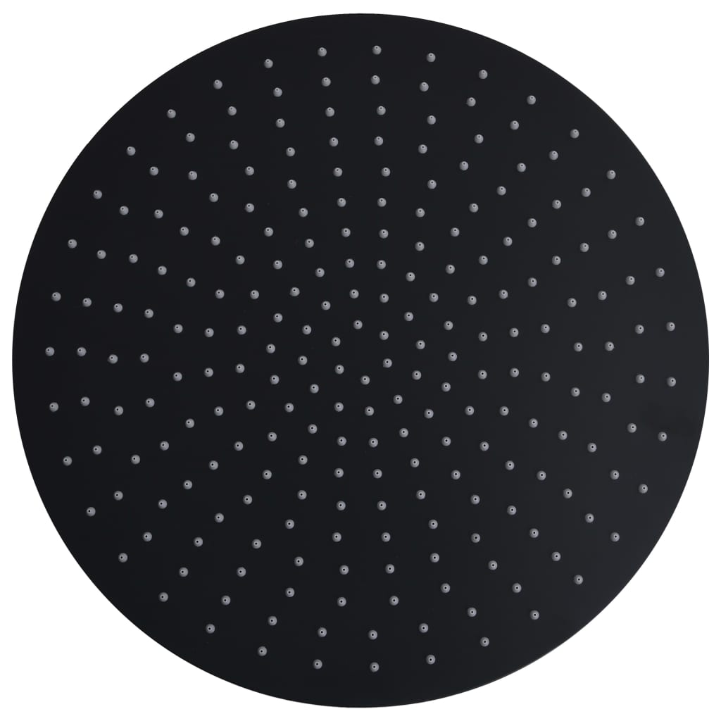 Regendouchekop rond 40 cm roestvrij staal zwart