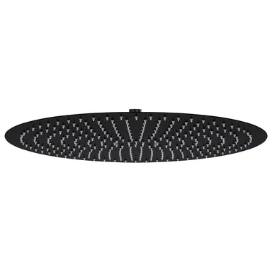 Regendouchekop rond 50 cm roestvrij staal zwart