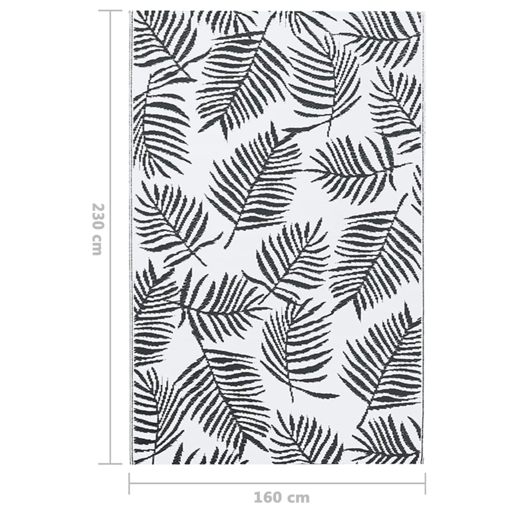 Buitenkleed ARAKIL 160x230 cm PP wit en zwart
