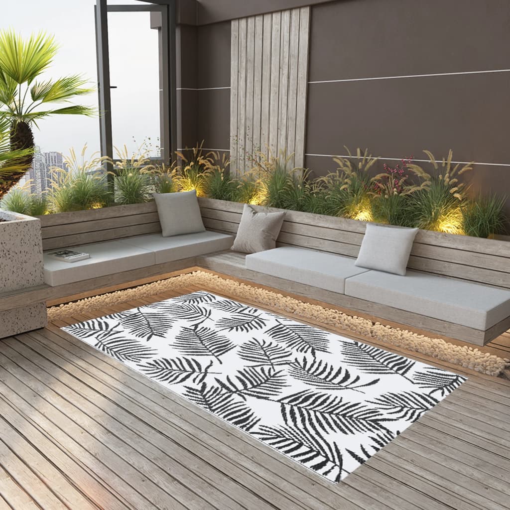 Buitenkleed ARAKIL 160x230 cm PP wit en zwart