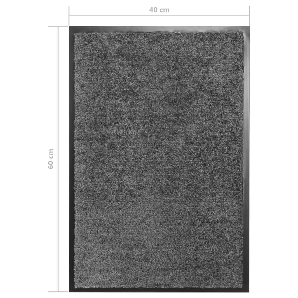 Deurmat wasbaar 40x60 cm antraciet