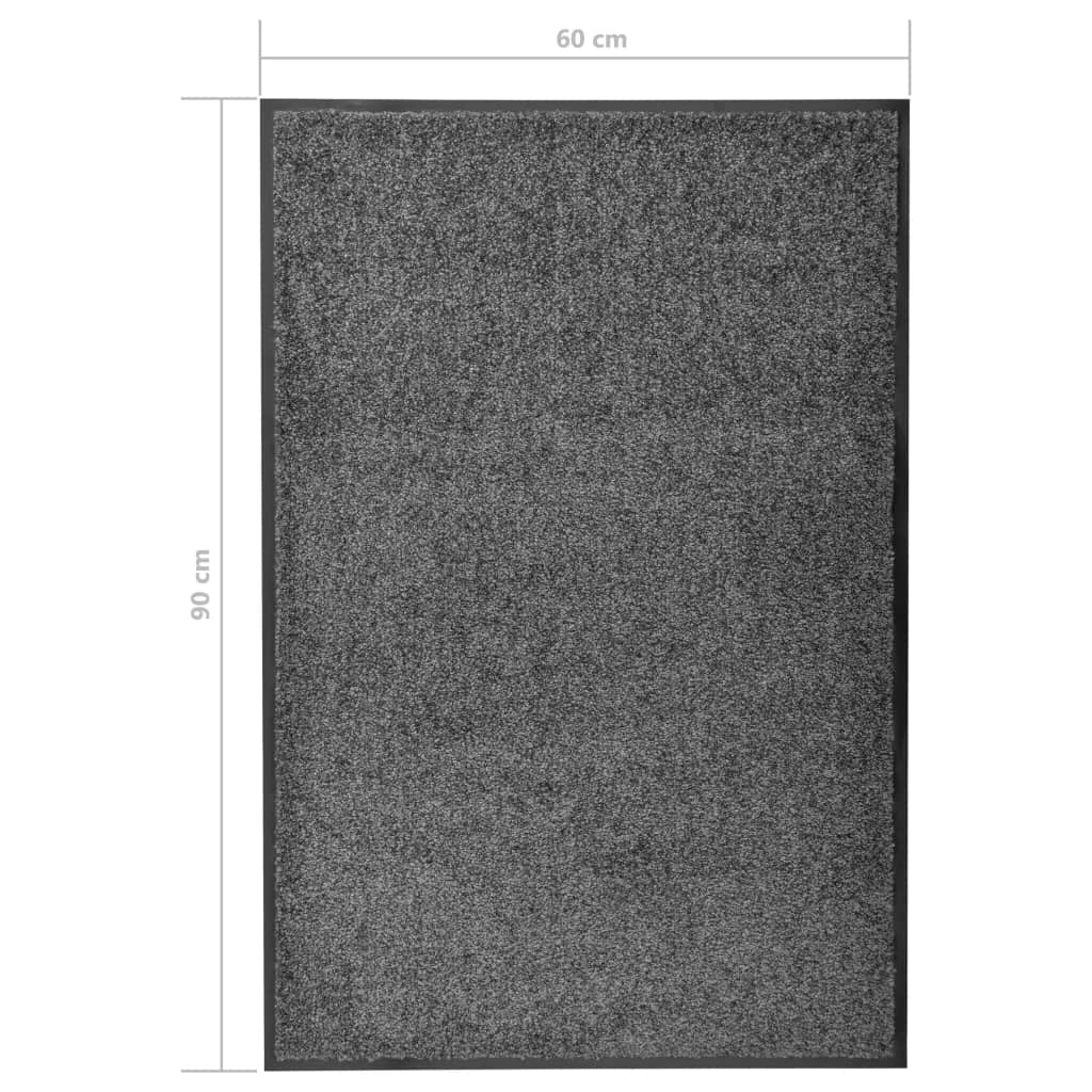 Deurmat wasbaar 60x90 cm antraciet