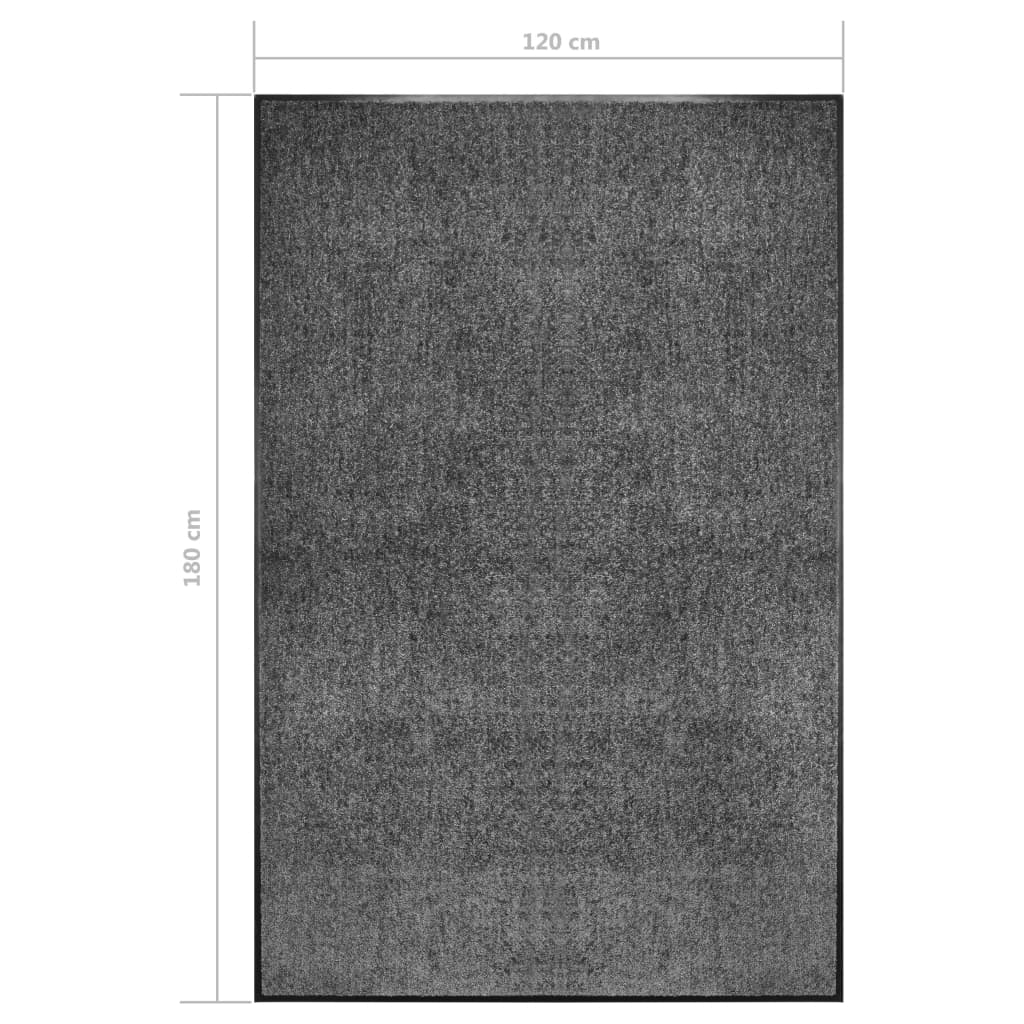 Deurmat wasbaar 120x180 cm antraciet