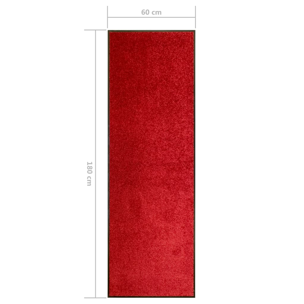 Deurmat wasbaar 60x180 cm rood