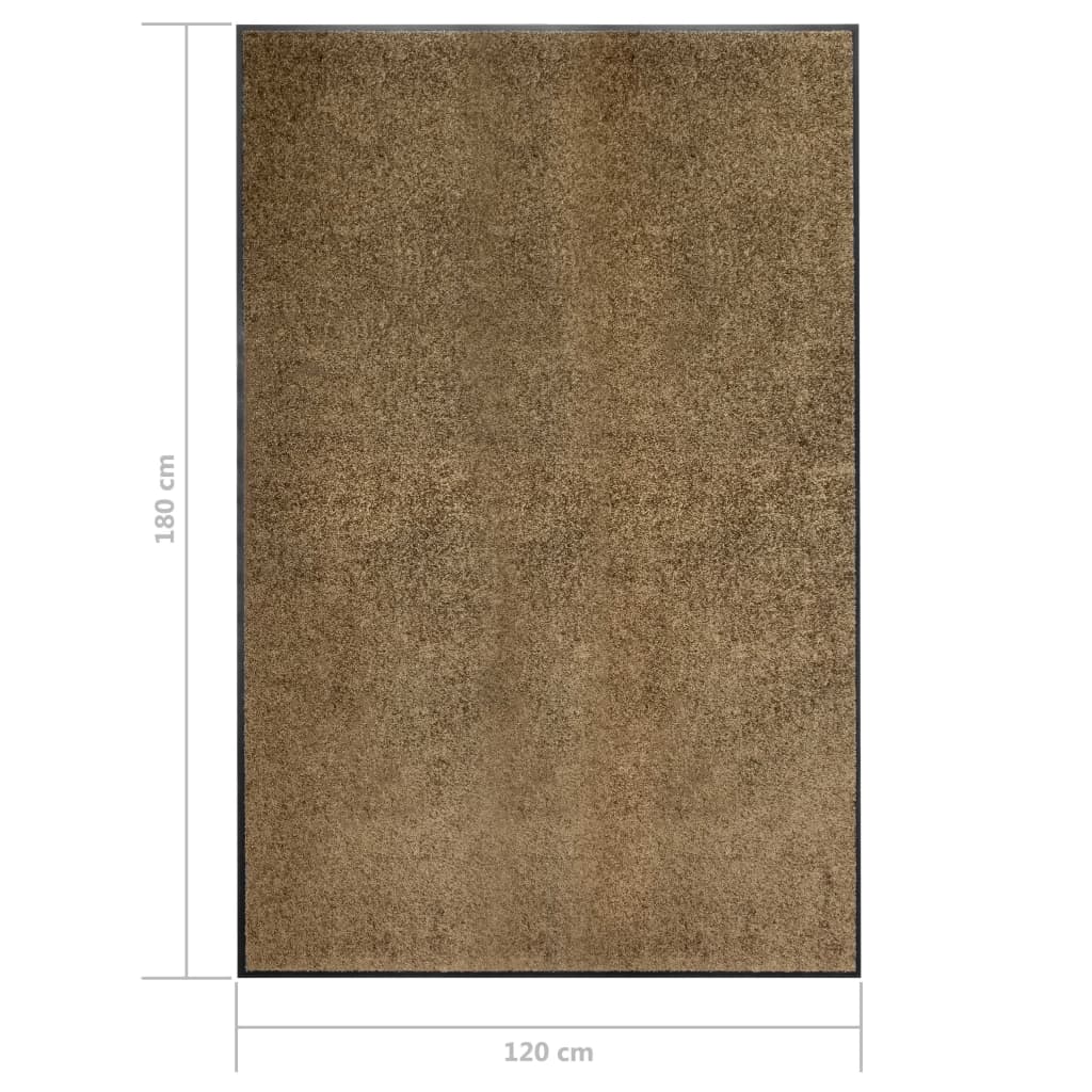 Deurmat wasbaar 120x180 cm bruin