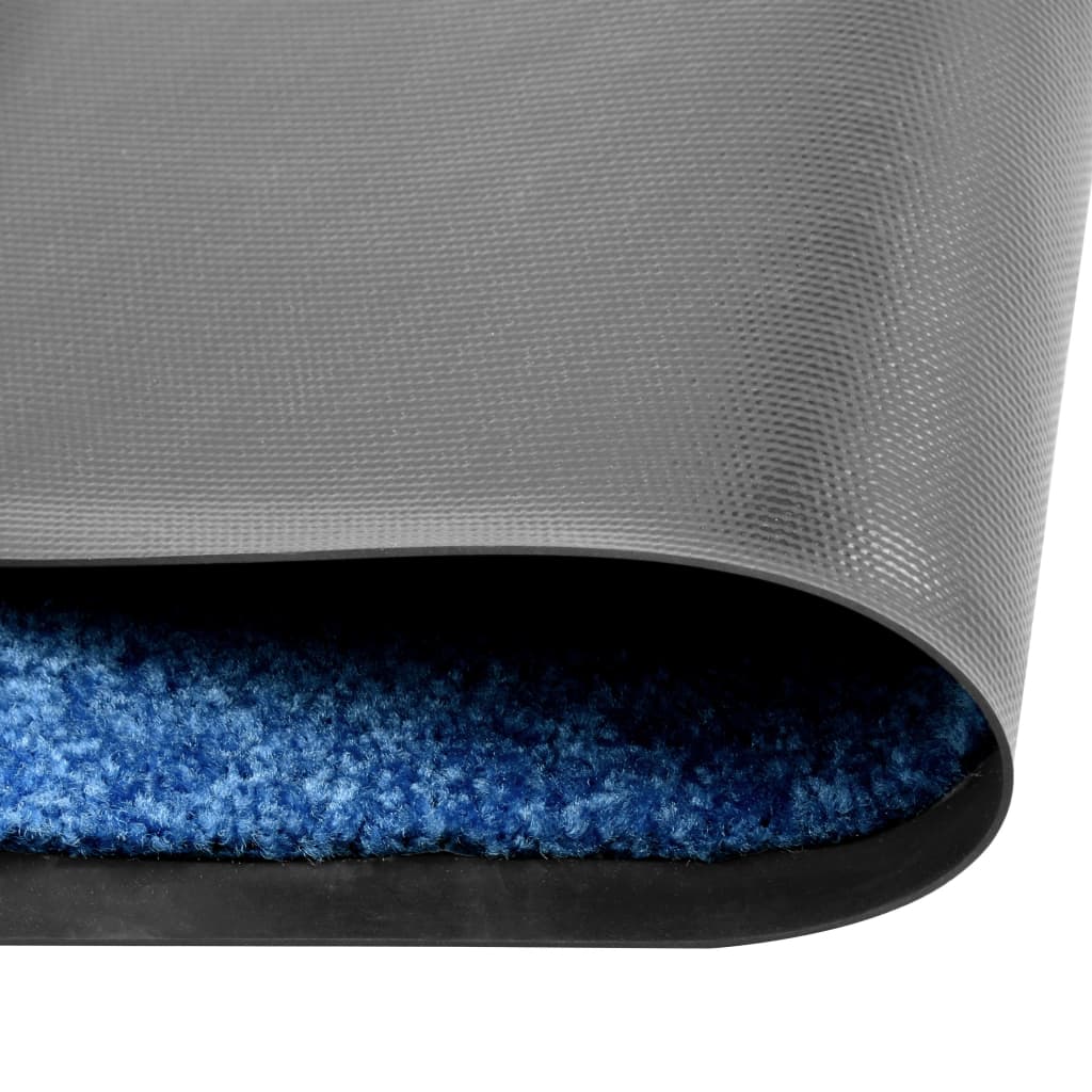 Deurmat wasbaar 60x90 cm blauw