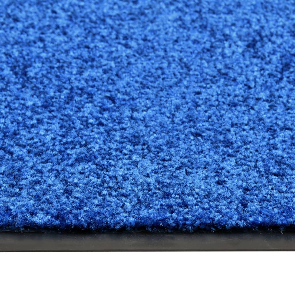 Deurmat wasbaar 60x180 cm blauw