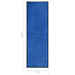 Deurmat wasbaar 60x180 cm blauw