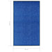 Deurmat wasbaar 90x150 cm blauw