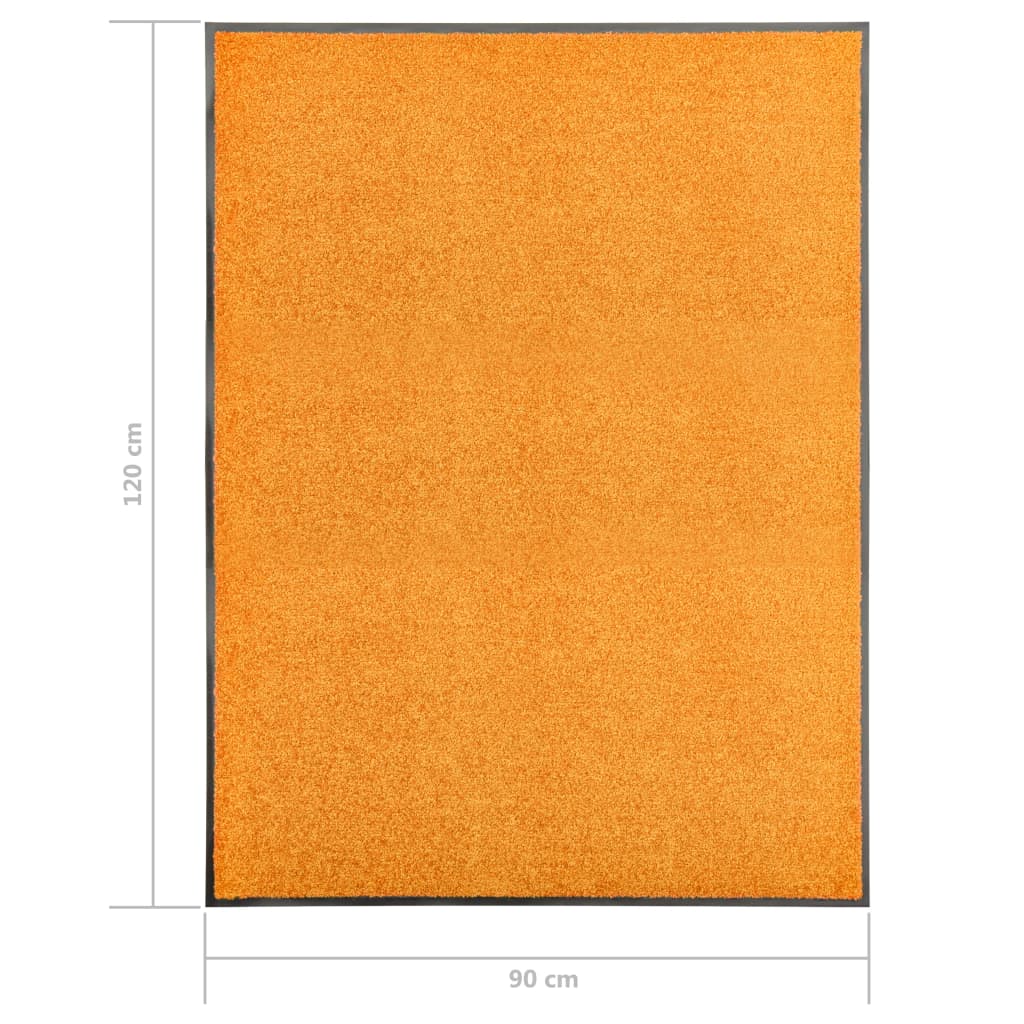Deurmat wasbaar 90x120 cm oranje