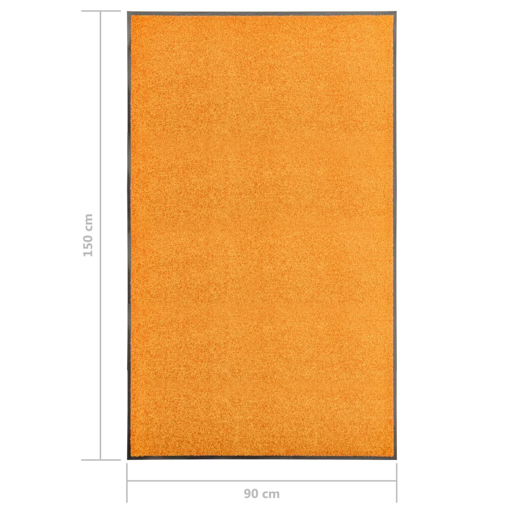 Deurmat wasbaar 90x150 cm oranje