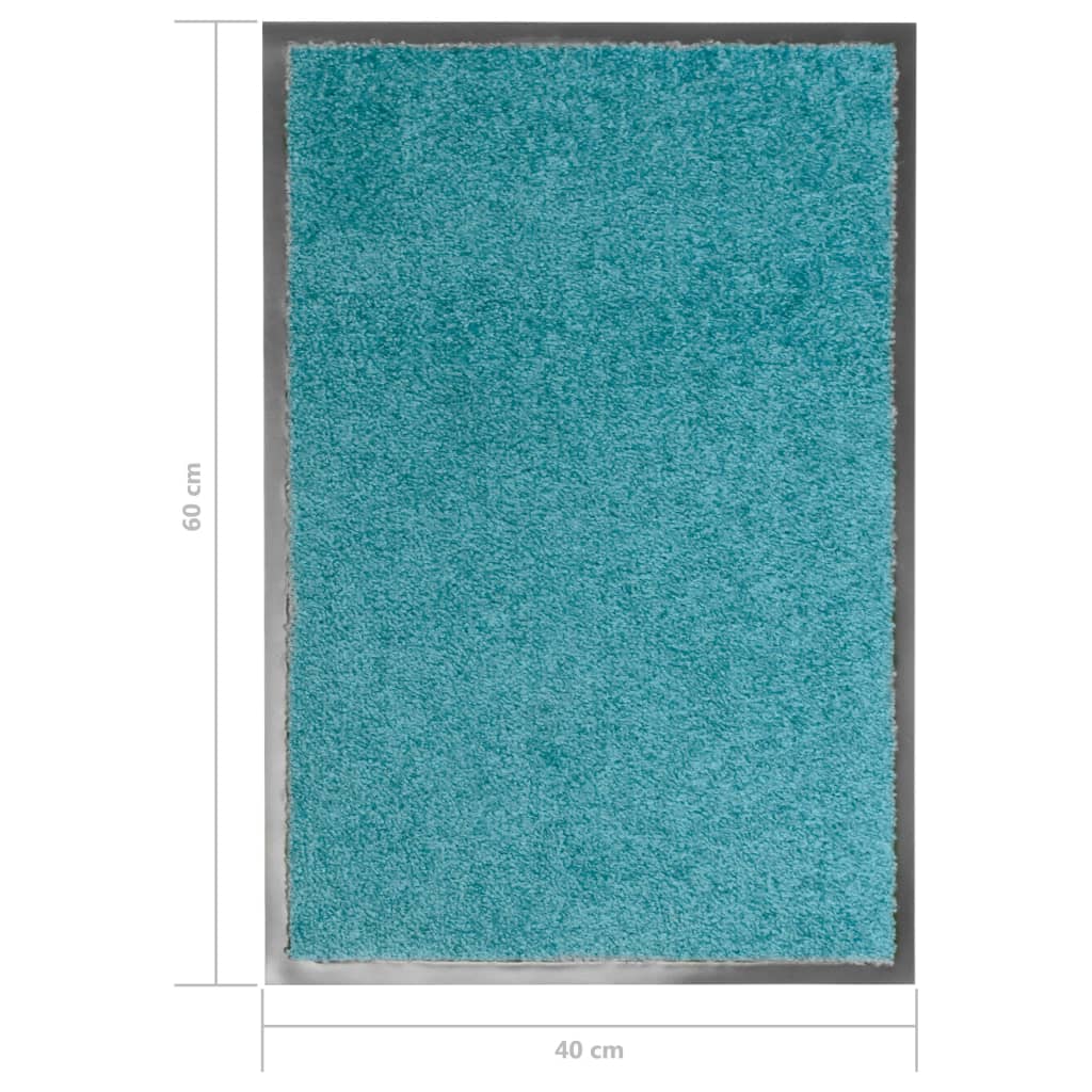 Deurmat wasbaar 40x60 cm cyaan