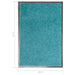 Deurmat wasbaar 40x60 cm cyaan