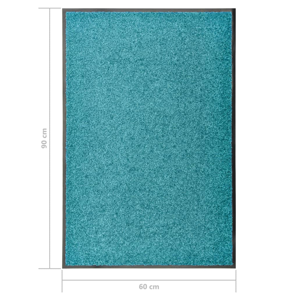 Deurmat wasbaar 60x90 cm cyaan