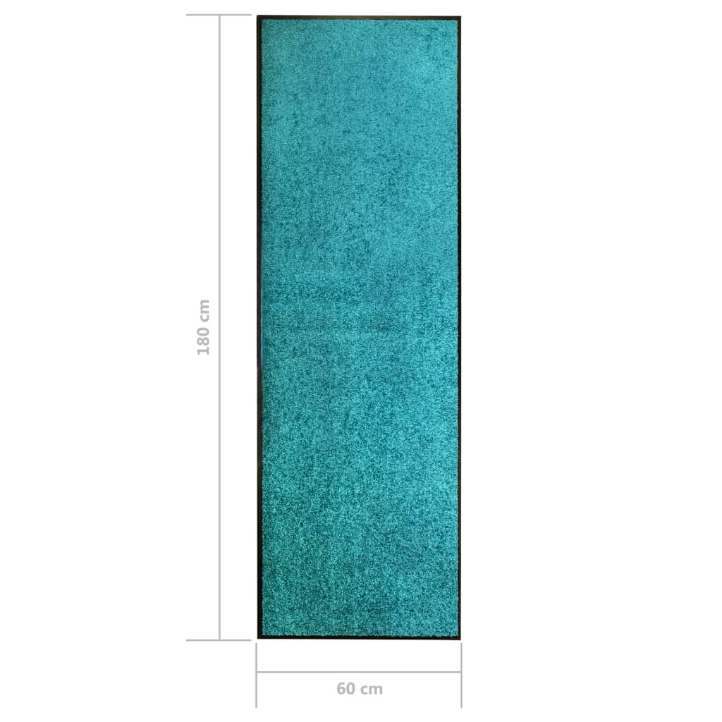 Deurmat wasbaar 60x180 cm cyaan