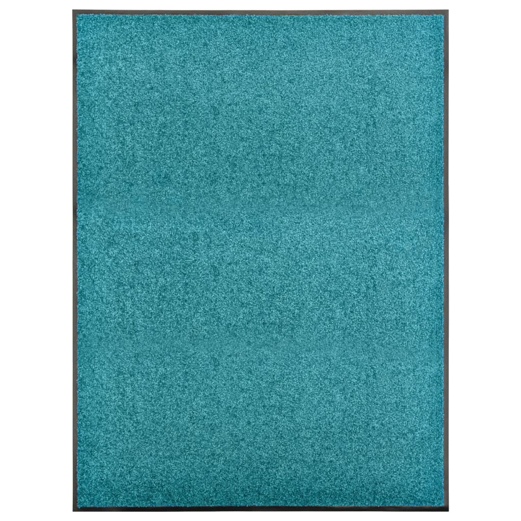 Deurmat wasbaar 90x120 cm cyaan