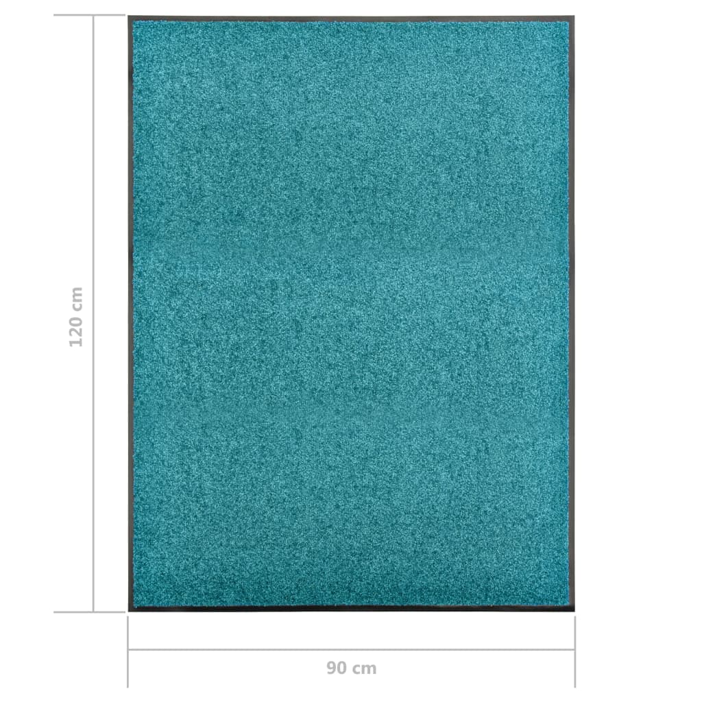 Deurmat wasbaar 90x120 cm cyaan