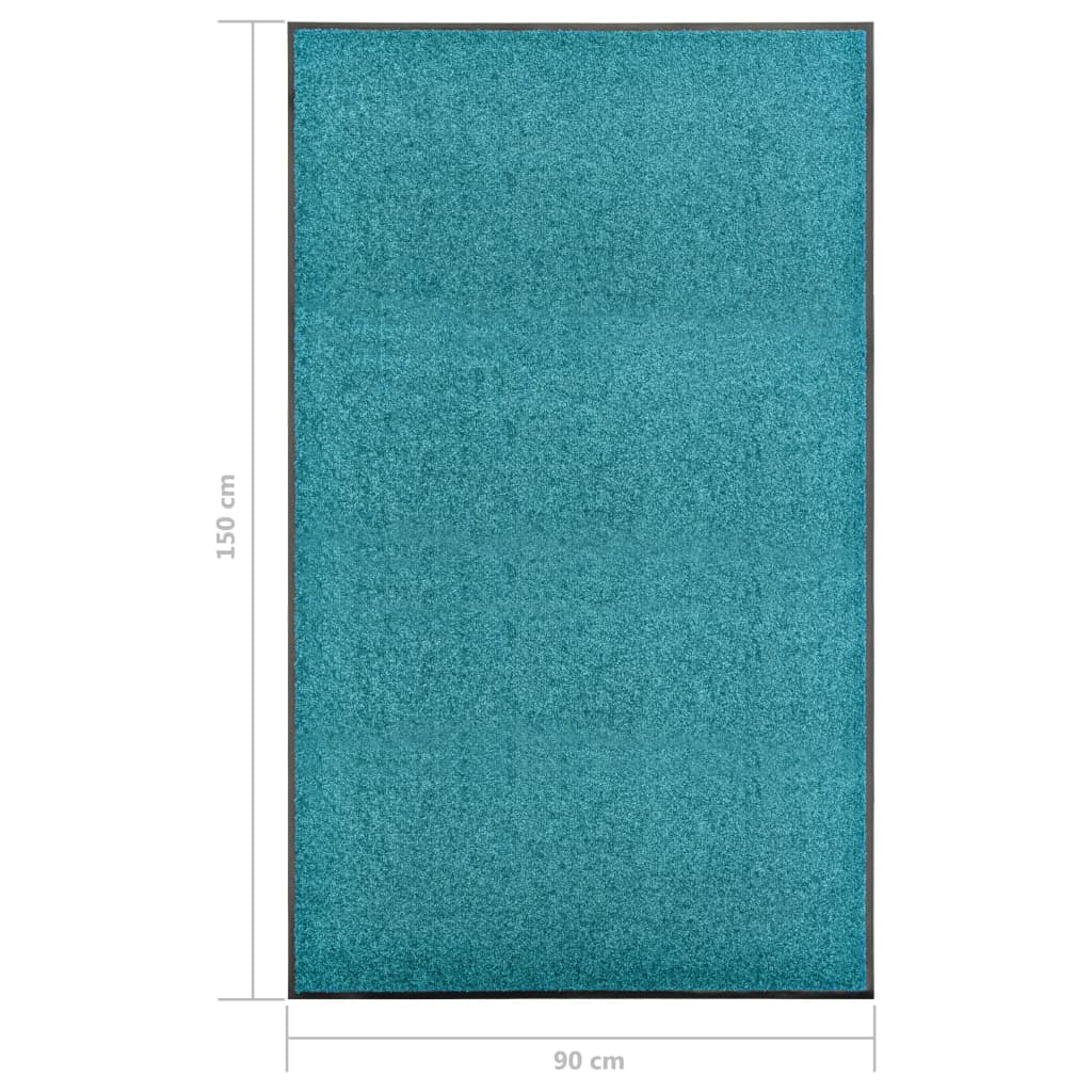 Deurmat wasbaar 90x150 cm cyaan