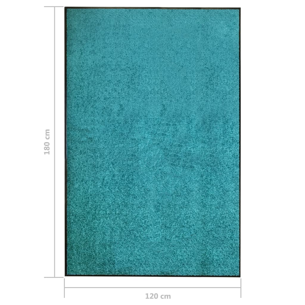 Deurmat wasbaar 120x180 cm cyaan