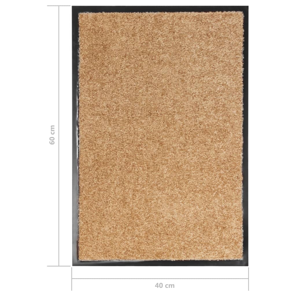 Deurmat wasbaar 40x60 cm crème