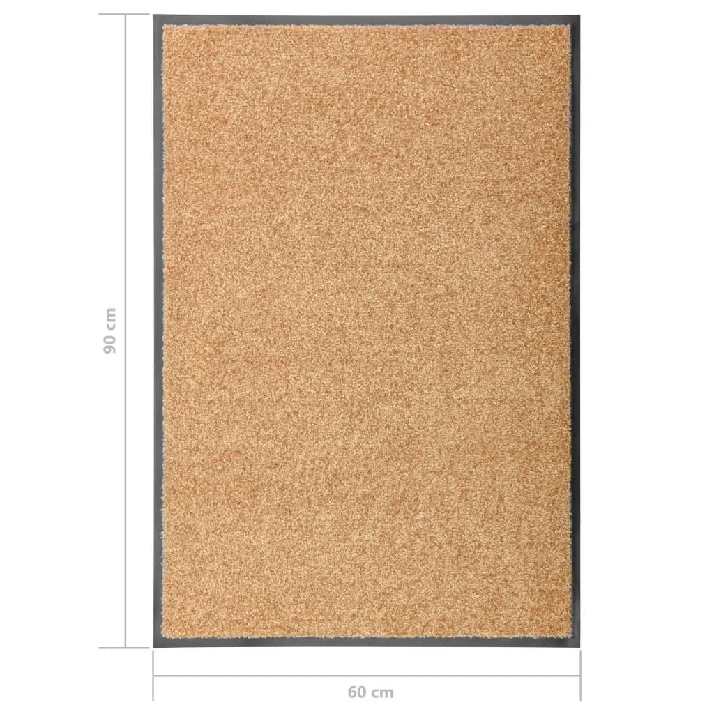 Deurmat wasbaar 60x90 cm crème