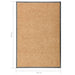 Deurmat wasbaar 60x90 cm crème