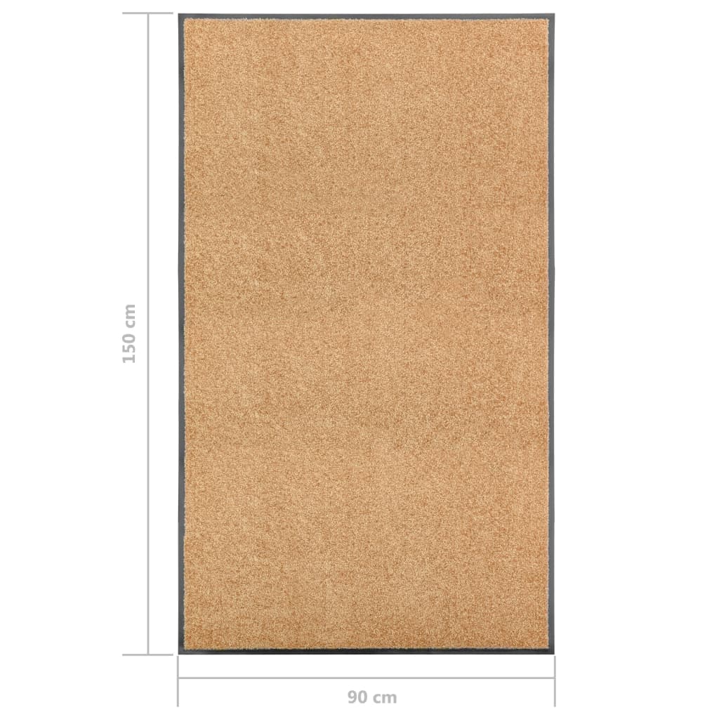 Deurmat wasbaar 90x150 cm crème