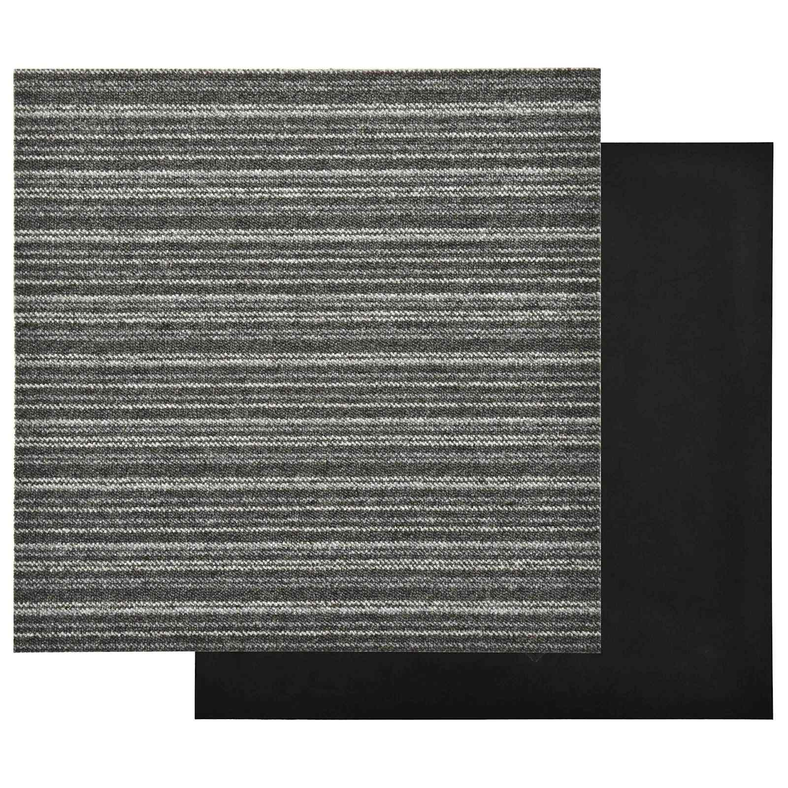 Tapijt 20 st Gestreept Antraciet 50 x 50 cm 100% Polypropyleen
