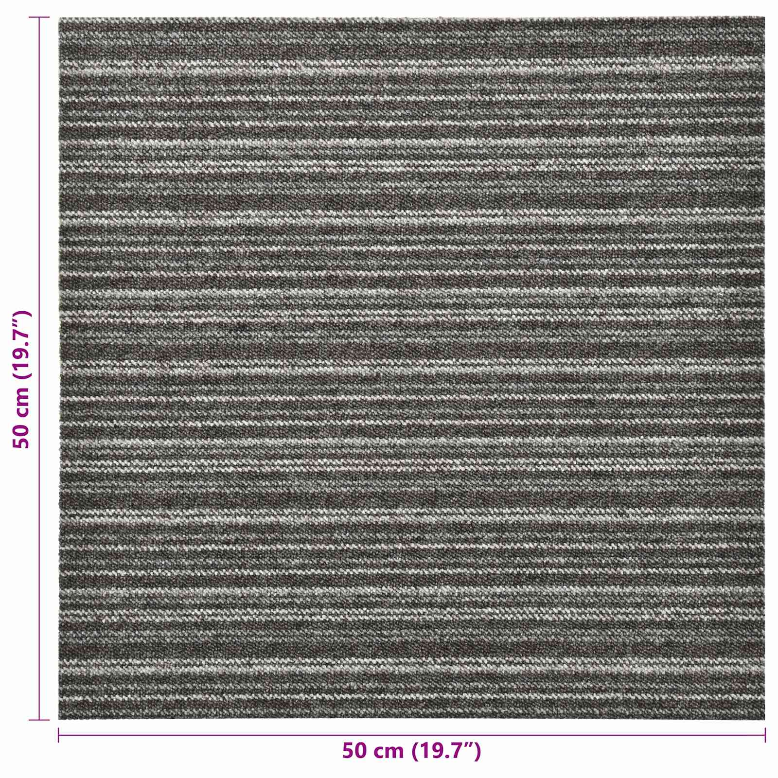 Tapijt 20 st Gestreept Antraciet 50 x 50 cm 100% Polypropyleen