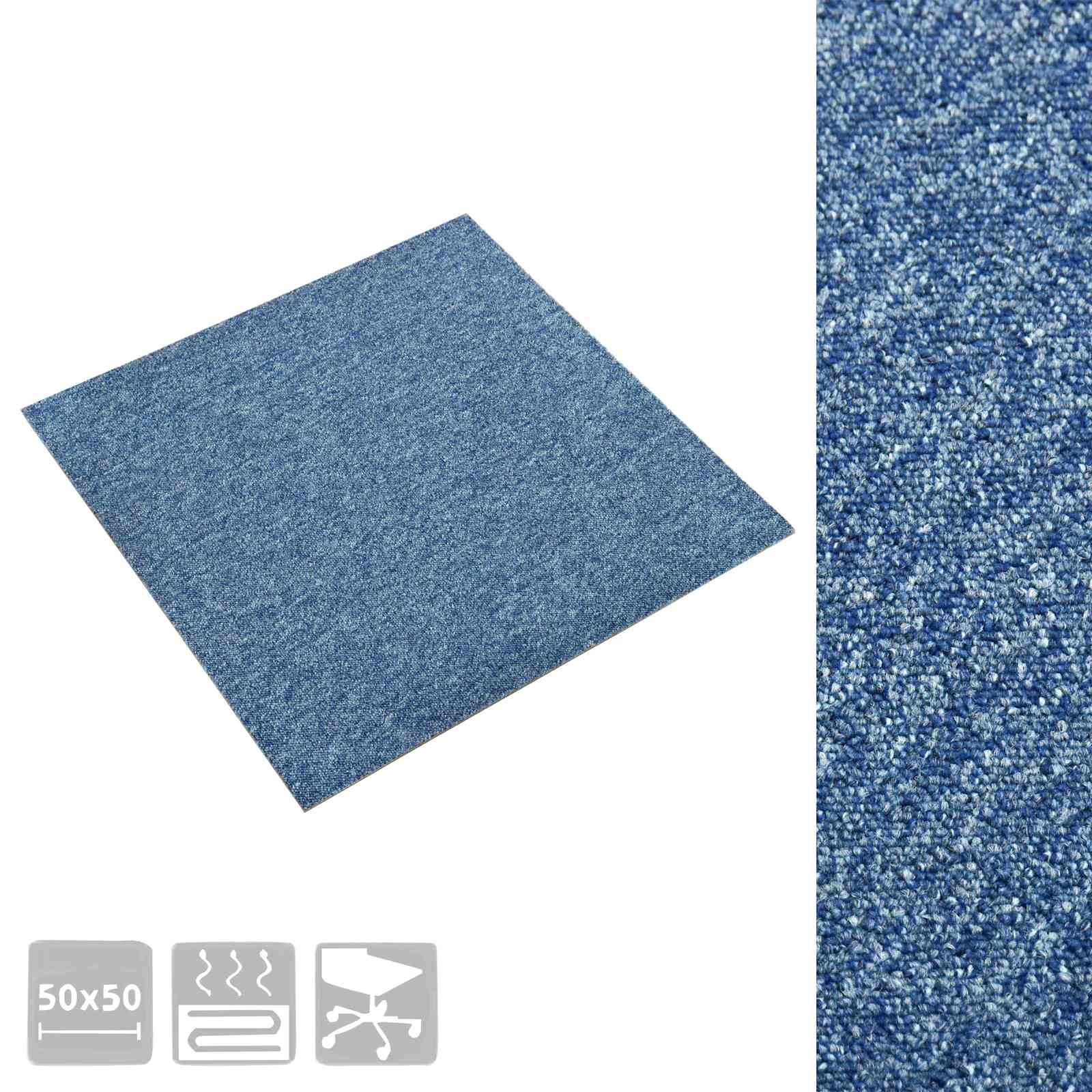 Tapijt 20 st Blauw 50 x 50 cm 100% Polypropyleen