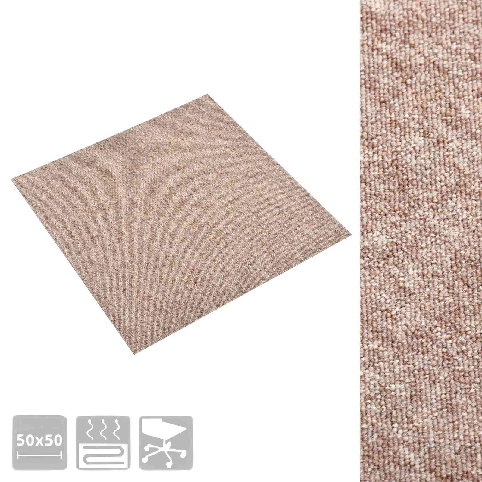 Tapijt 20 st Beige 50 x 50 cm 100% Polypropyleen