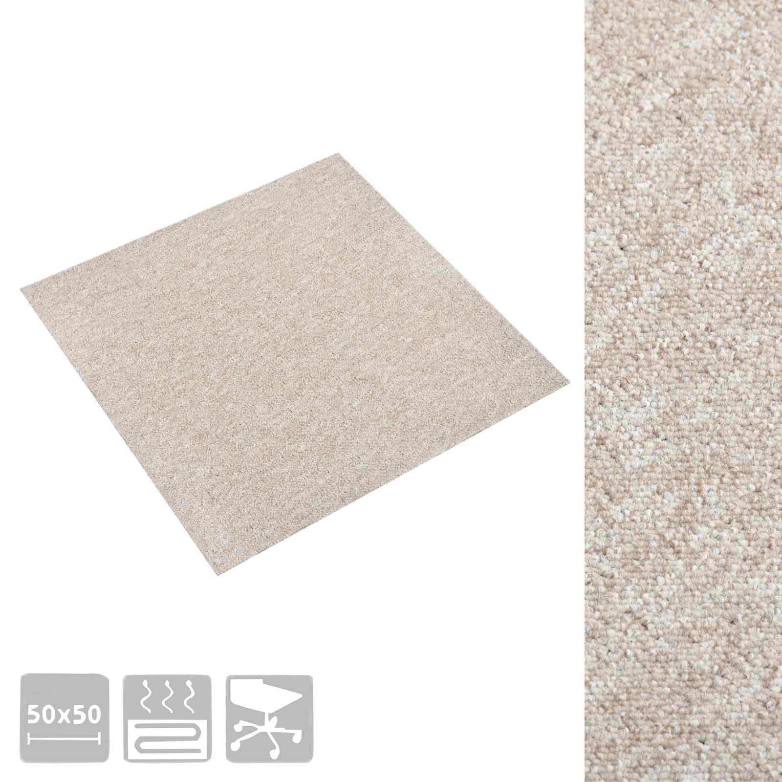 Tapijt 20 st Licht Beige 50 x 50 cm 100% Polypropyleen