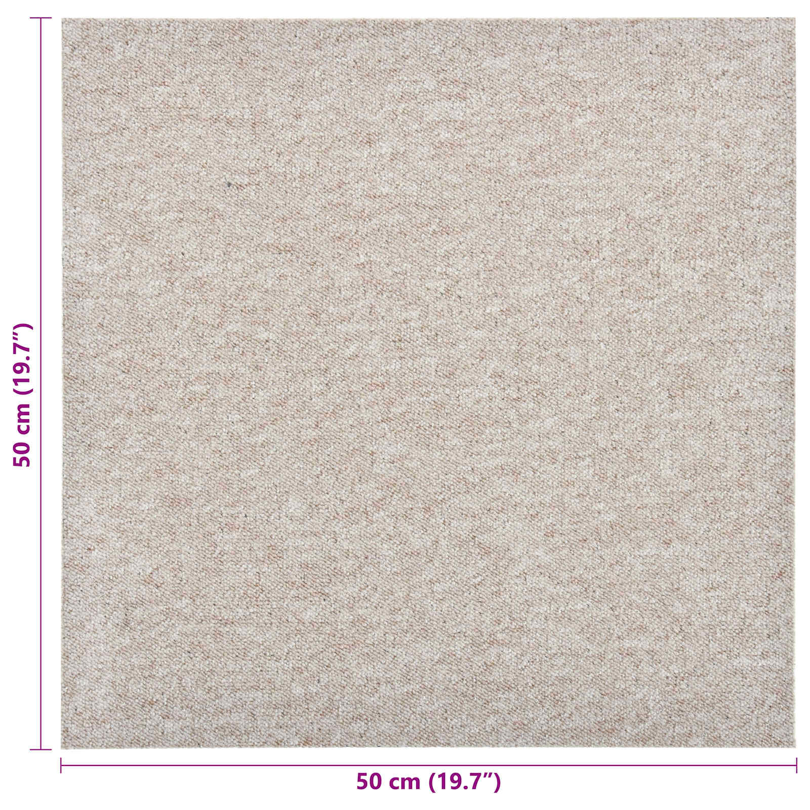 Tapijt 20 st Licht Beige 50 x 50 cm 100% Polypropyleen