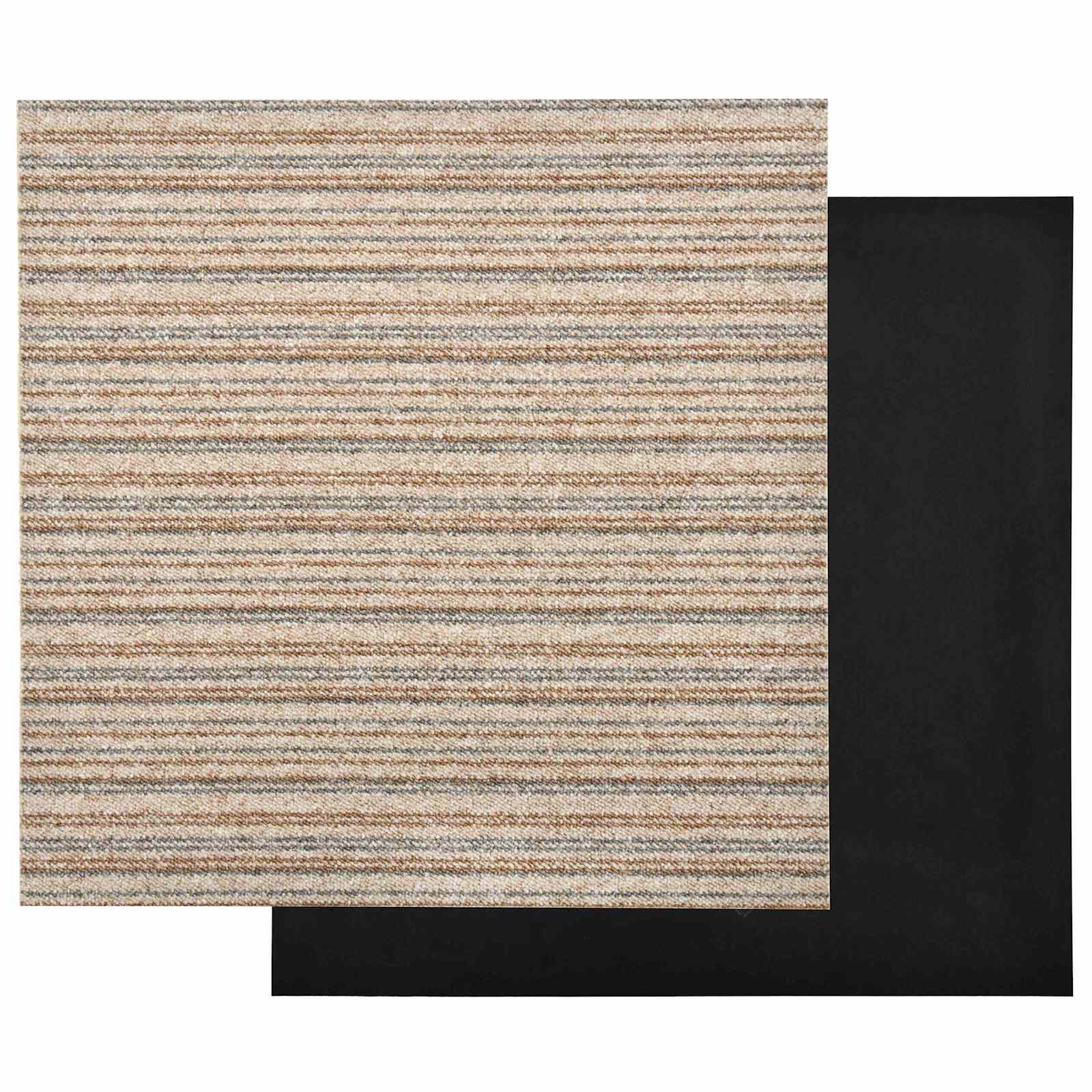 Tapijt 20 st Gestreept Beige 50 x 50 cm 100% Polypropyleen
