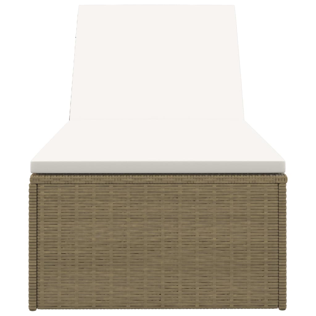 Ligbed poly rattan bruin en crèmewit