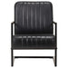 Fauteuil echt leer zwart