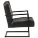 Fauteuil echt leer zwart