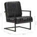Fauteuil echt leer zwart