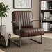 Fauteuil echt leer verweerd bruin