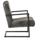 Fauteuil echt leer verweerd grijs