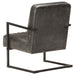 Fauteuil echt leer verweerd grijs
