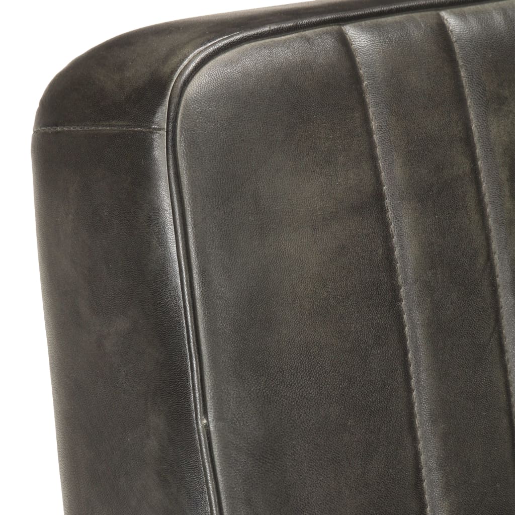 Fauteuil echt leer verweerd grijs