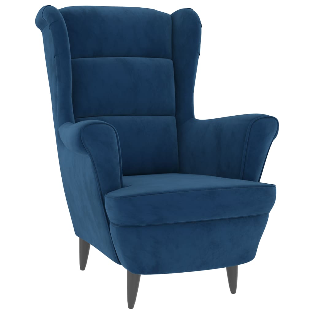 Fauteuil fluweel blauw