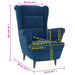Fauteuil fluweel blauw
