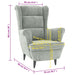 Fauteuil fluweel lichtgrijs
