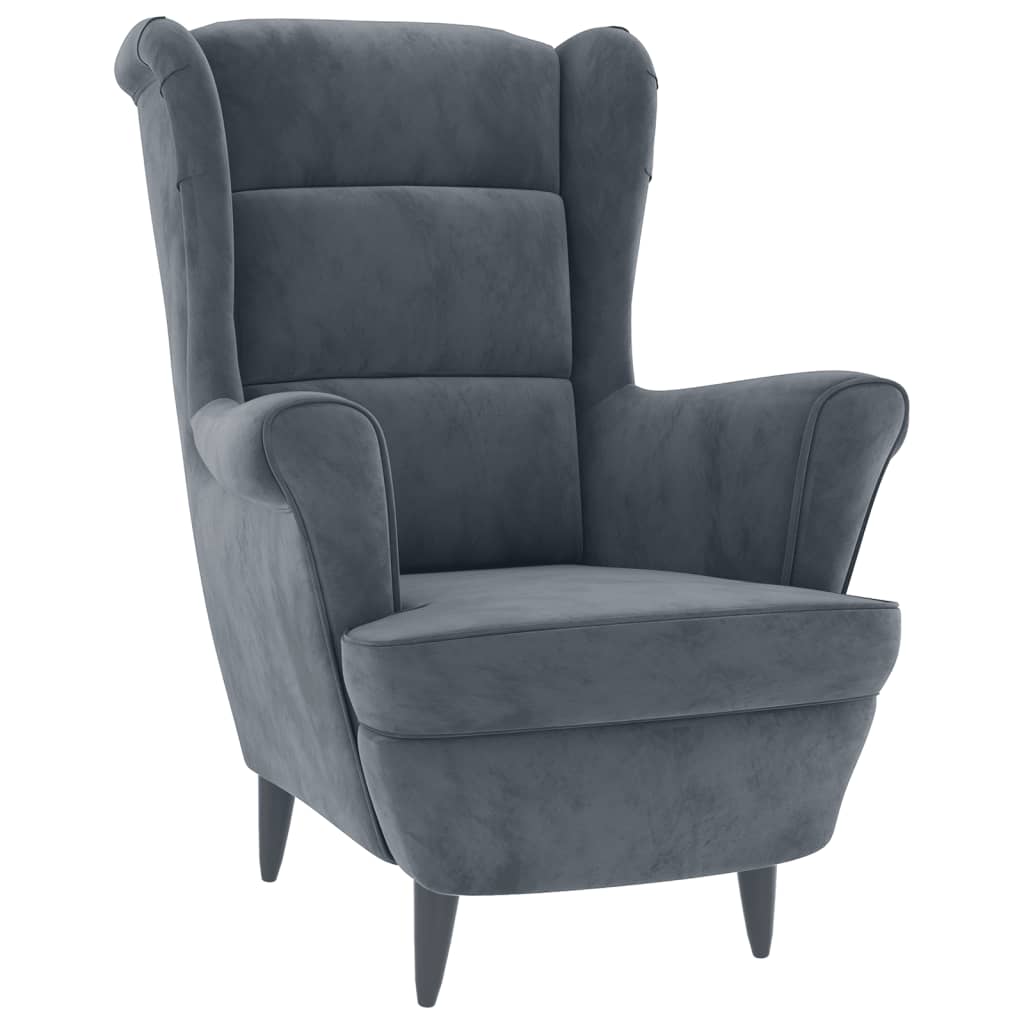 Fauteuil fluweel donkergrijs