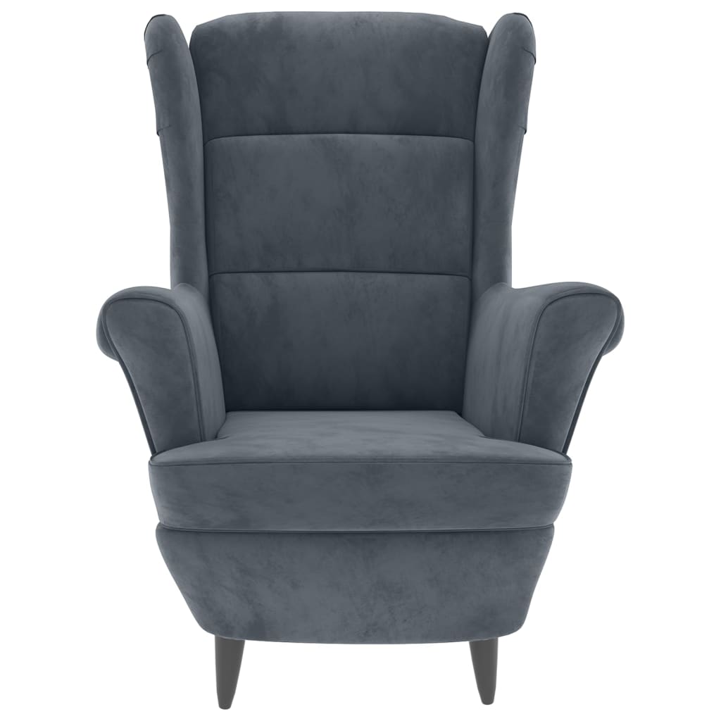 Fauteuil fluweel donkergrijs