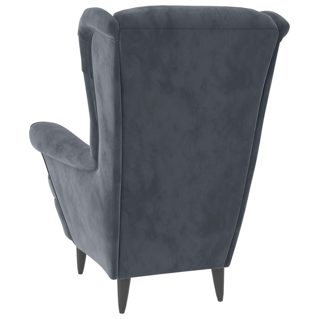 Fauteuil fluweel donkergrijs
