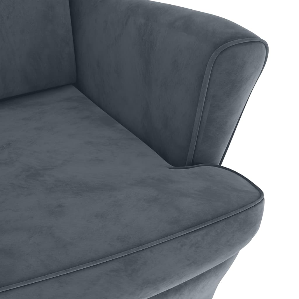 Fauteuil fluweel donkergrijs